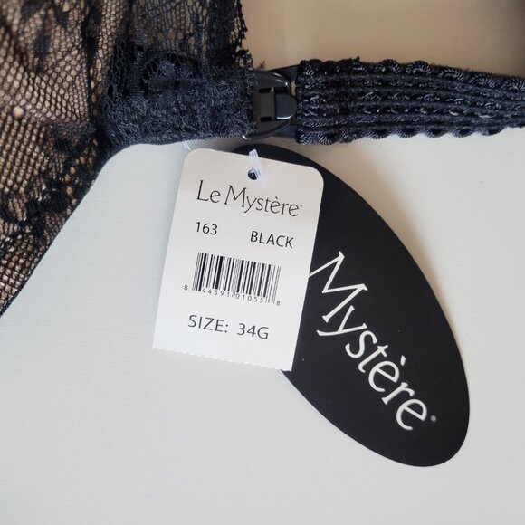 New Le Mystere French Lace Nursing Bra 34G Sexy Mama Collection NWT Black 163 - Picture 9 of 9